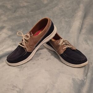 Skechers Women's Two-Tone Canvas Boat Shoes, Size 8 (1029)